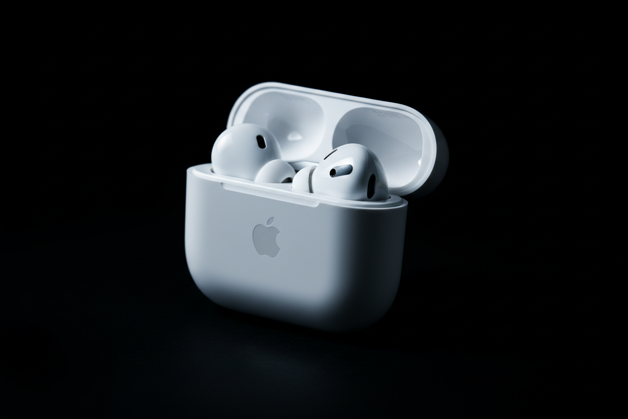 airpods zwarte achtergrond